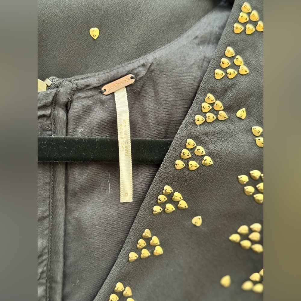 Free People | Soho Studded Black Shift Dress - Size 6 - Picture 5 of 5